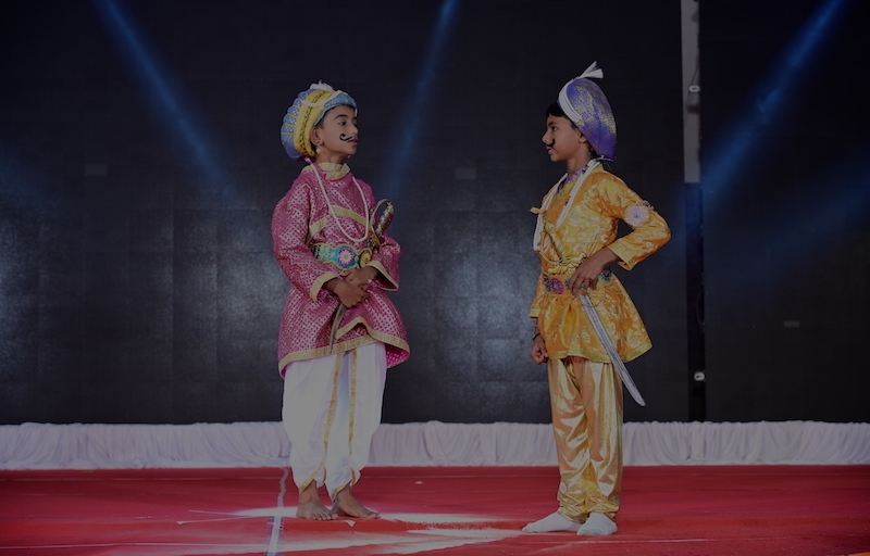 Students during a drama performance.